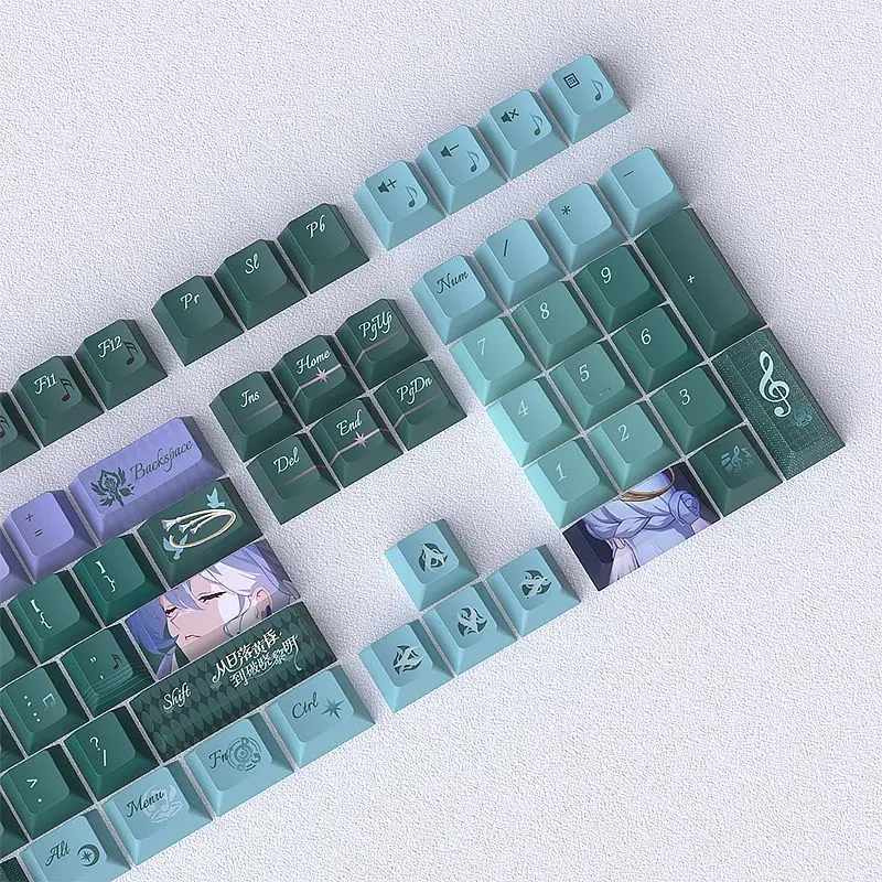 132 Keys Honkai: Star Rail Robin Keycaps Hot Sublimation Cherry PBT Game Keycap for Mechanical Keyboards Made68 Mad68 Wooting 60