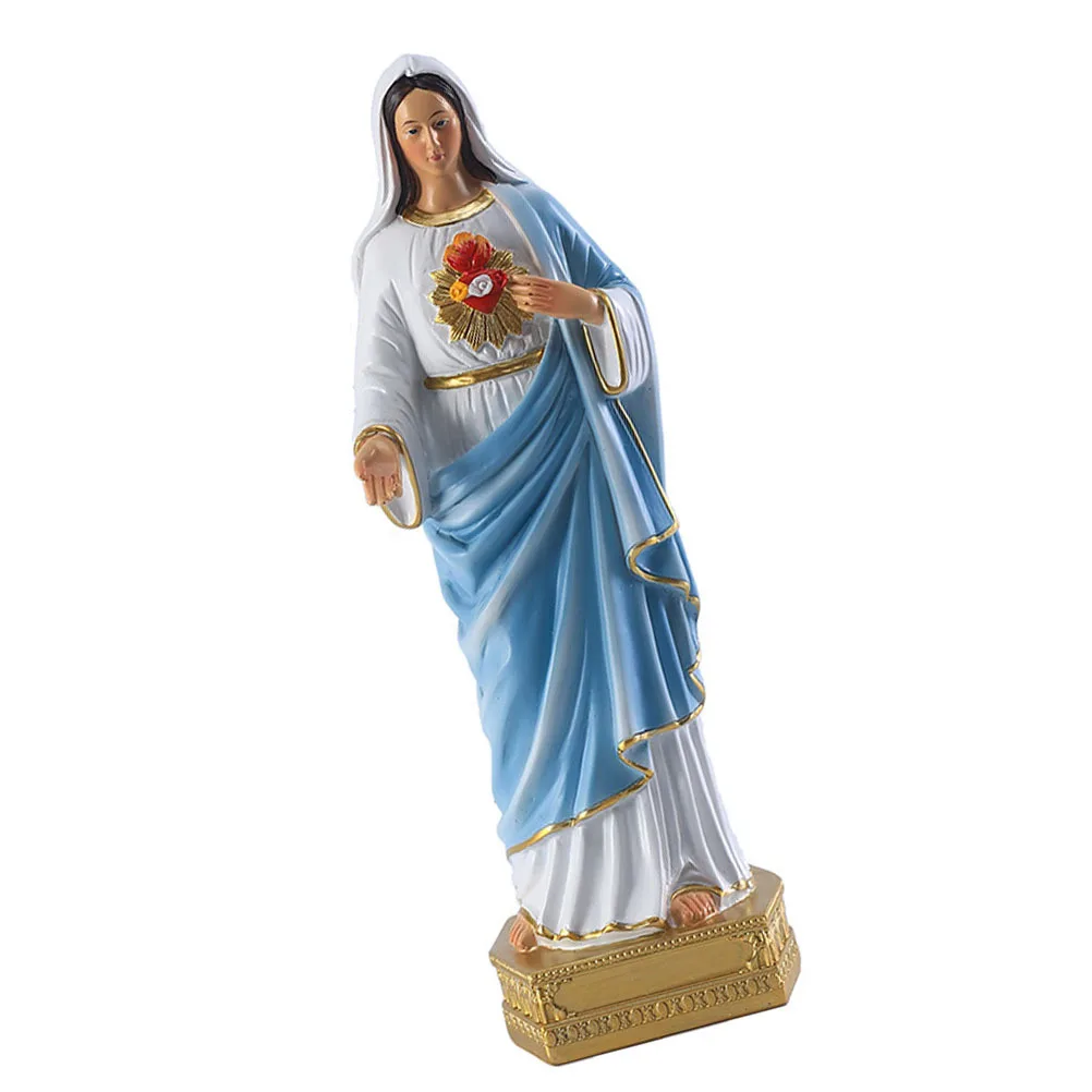

Elegant Resin Ornament Classic Virgin Mary Religious Desktop Decor Gift Home Adornment Mary Statue Resin Decoration