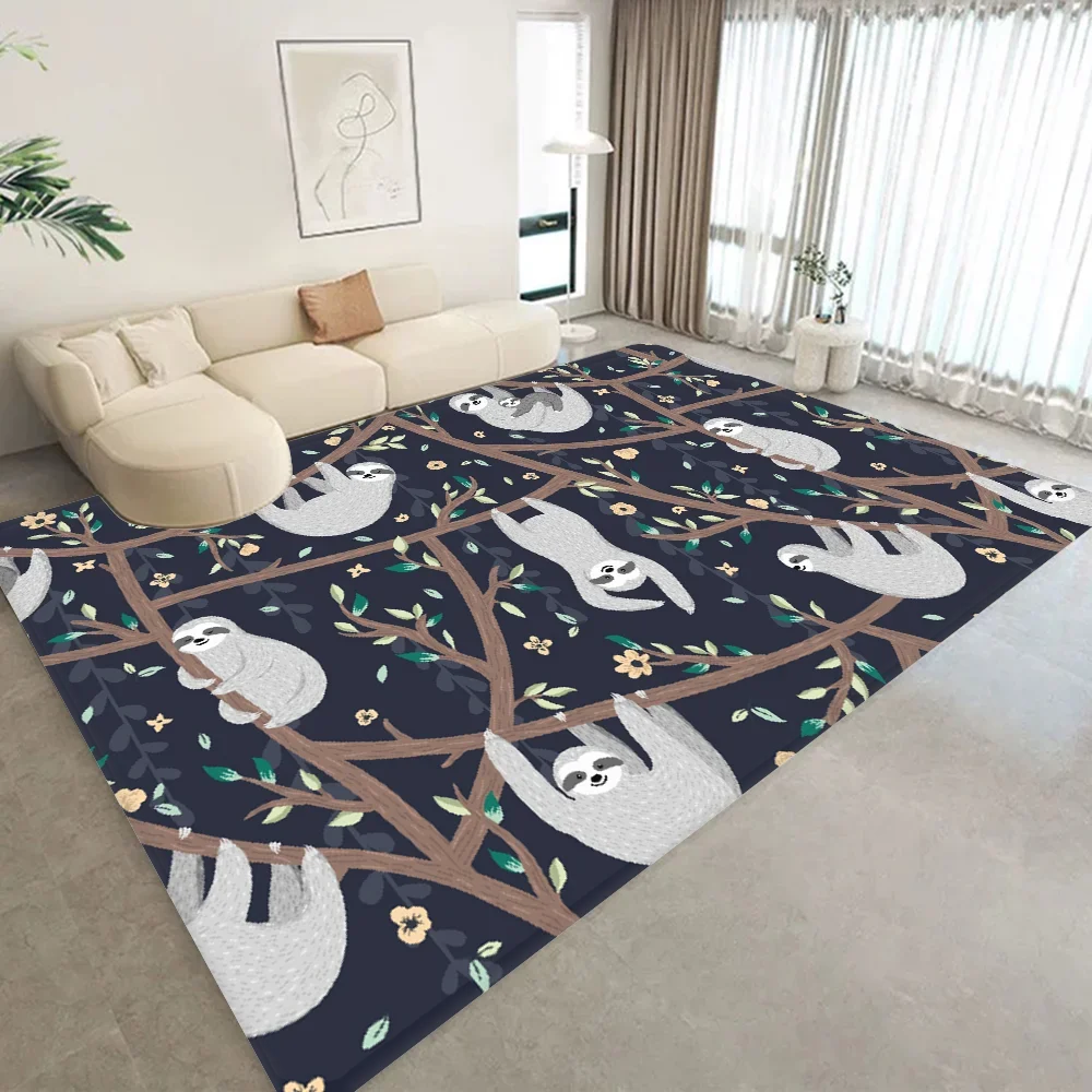 Forest Animal Lazy Sloth In A Hammock Floor Mat Bath Mat Nordic Style Home Doormat Bathroom-Toilet Mats Bedroom Welcome Doormat