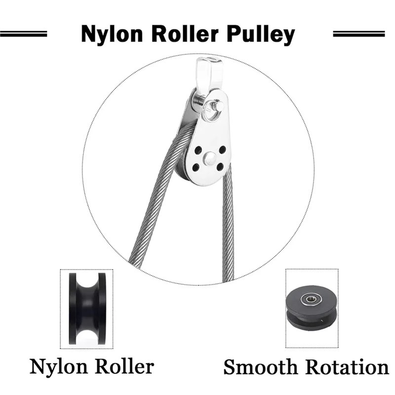 【A87T】SUS316 リフティングロードプーリーブロックホイールシングルプーリー屋外ステンレス鋼強力プーリー 4 個