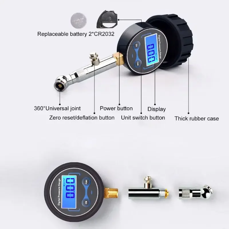 LCD الرقمية قياس ضغط الإطارات 0-200PSI سيارة ضغط الإطارات للدراجات النارية للسيارات شاحنة دراجة نارية اختبار السيارة
