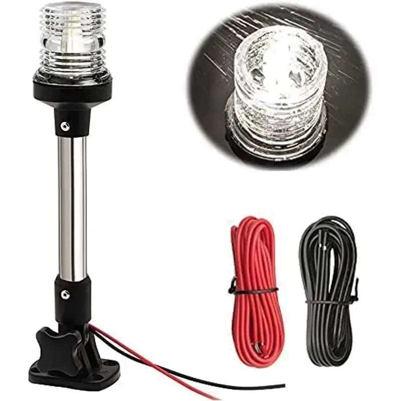 White LED folding stern navigation light around 360 degrees White LED 12-24V