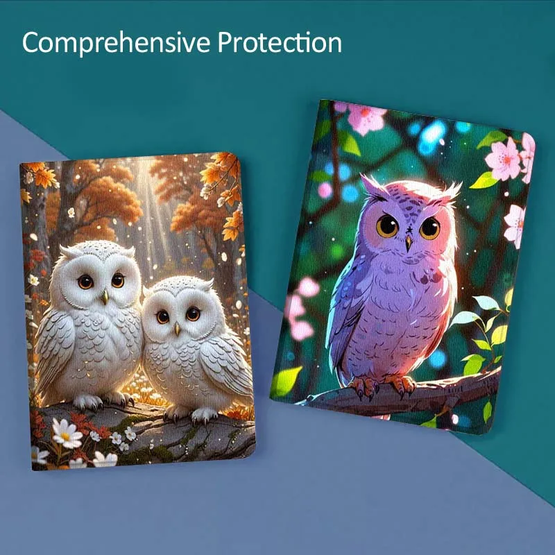

Cute White Owl Pair For Huawei MediaPad T5 T10s M6 M5Lite SE Honor Tab 5 6 7 V7 V8 X8a X9a Pro Soft Tablet Case Gift