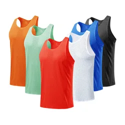 Camiseta sin mangas de secado rápido para hombre, Camiseta deportiva con túnel, atletismo, entrenamiento de campo a través del campo, malla, 5 colores