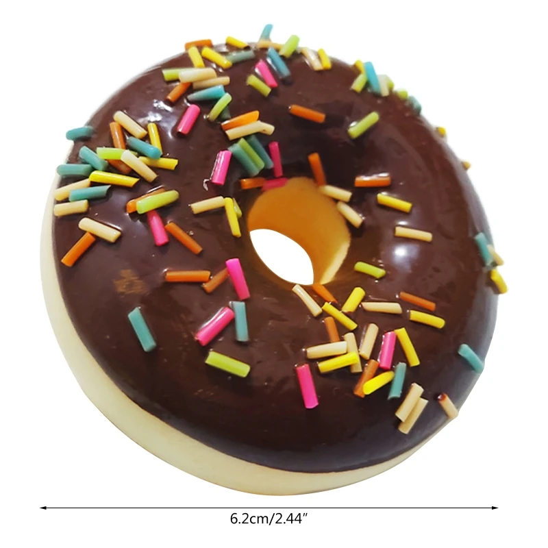 Mini donut artificial suavizante 6.2cm, brinquedo novidade, modelo simulação, rolo bolo chocolate, fotografia,