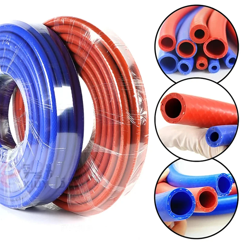 

1M lD6mm-32mm Red/Blue Silicone Vacuum Tubing Reinforced Braided Rubber Hose AirWater Pipe Heat Resistant High Pressure Line