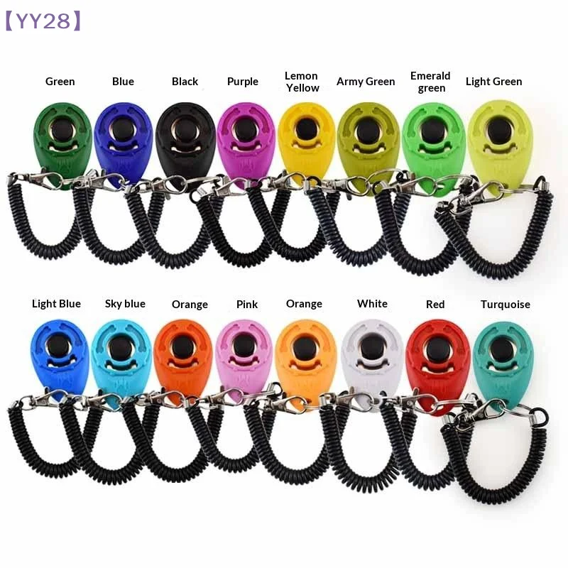 Dog Clicker Training With Wrist Strap - 【YY28】調節可能なリストストラップ付きプラスチック製サウンドペット猫クリックトレーナーキーホルダー犬用トレーニングクリッカーエイドリペラー犬用品{Y}