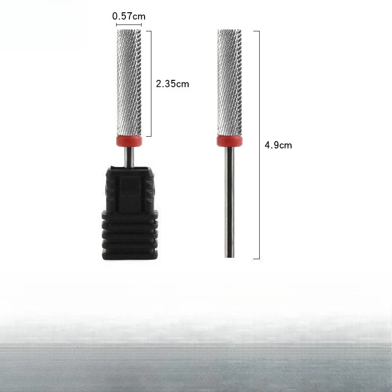 2pcs Long Tapered Carbide Nail Drill Bits Nail Polishing Head for Electric Nail Drill Machine Manicure Pedicure Tool