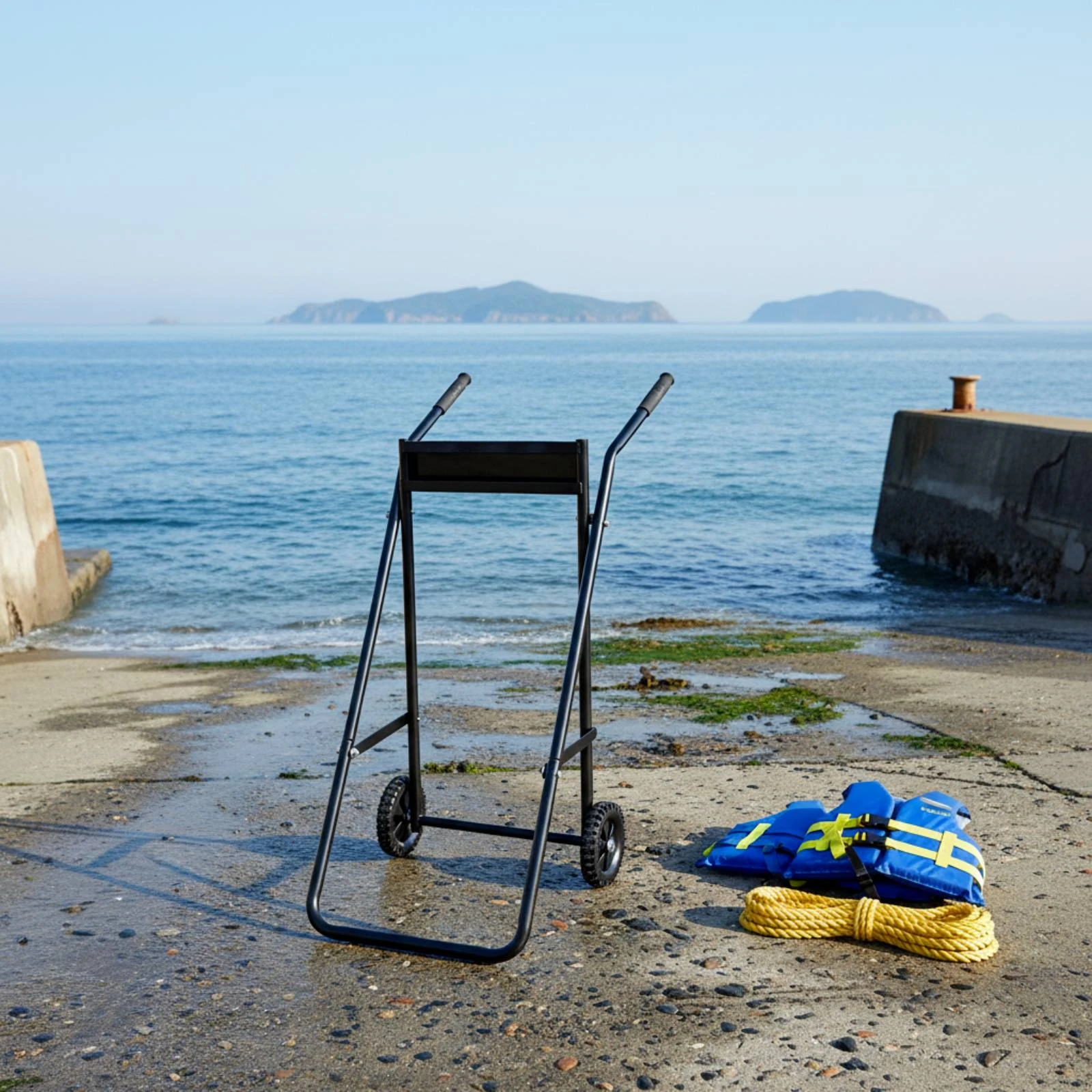Outboard Motor Trolley Compact Outboard Motor Carrier Engine Stand with Wheels Convenient Boat Engine Cart Sturdy for Anglers