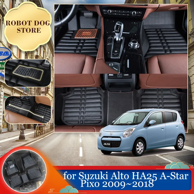 

Leather Floor Mat for Suzuki Alto HA25 A-Star Nissan Pixo 2009~2018 Foot Interior Liner Waterproof Carpet Pad Custom Accessories