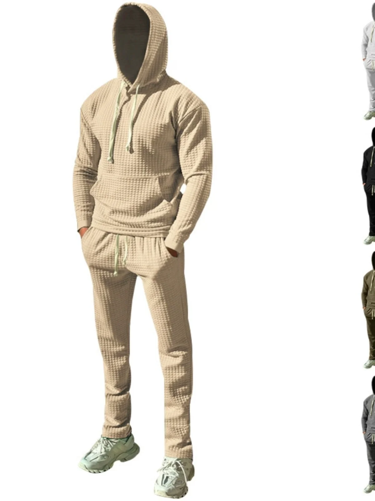 

Long Sve Hoodie Sweatirt And Pants Sports Set Casual Cotton Organic Fabric Large Size Men's Autumn Collection