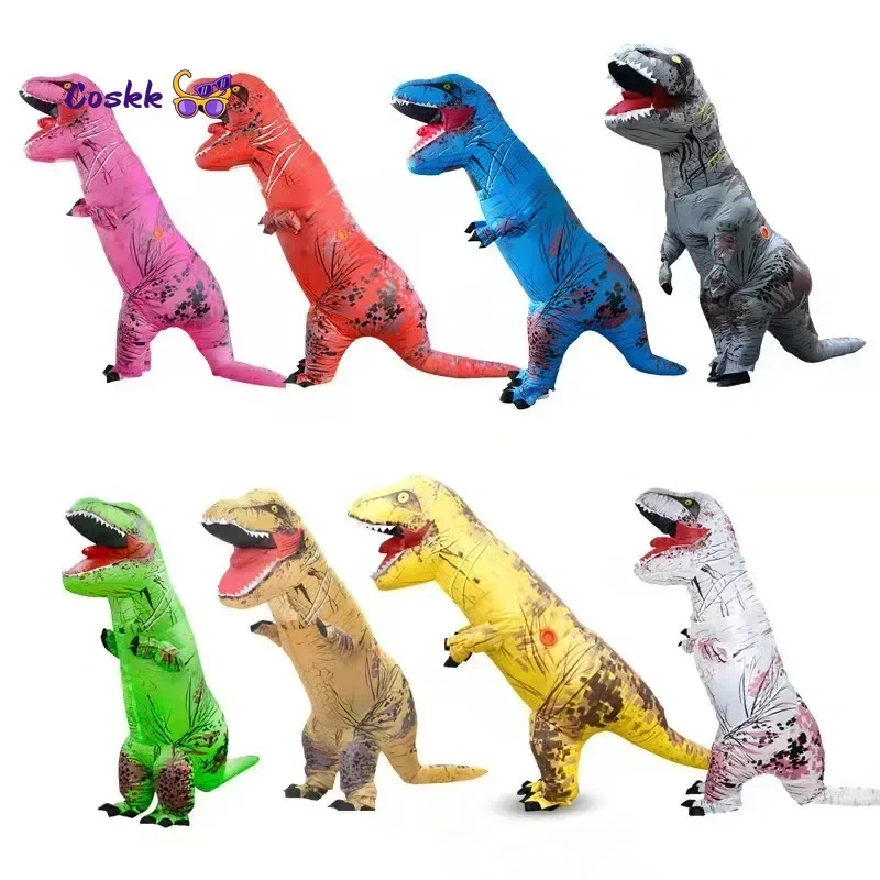 Aufblasbares Dinosaurier-Kostüm Ganzkörper-Dinosaurier-Cosplay-Kostüme Lustige Party-Requisiten Halloween-Kostüm Erwachsenen-Geburtstagsüberraschung