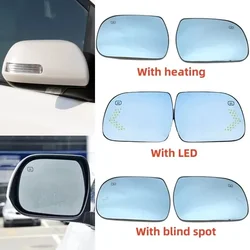 Exterior Side Rearview Mirror Lens Heating Blue Glass With LED Indicator Blind Spot For Toyota Sienna 2011-2019
