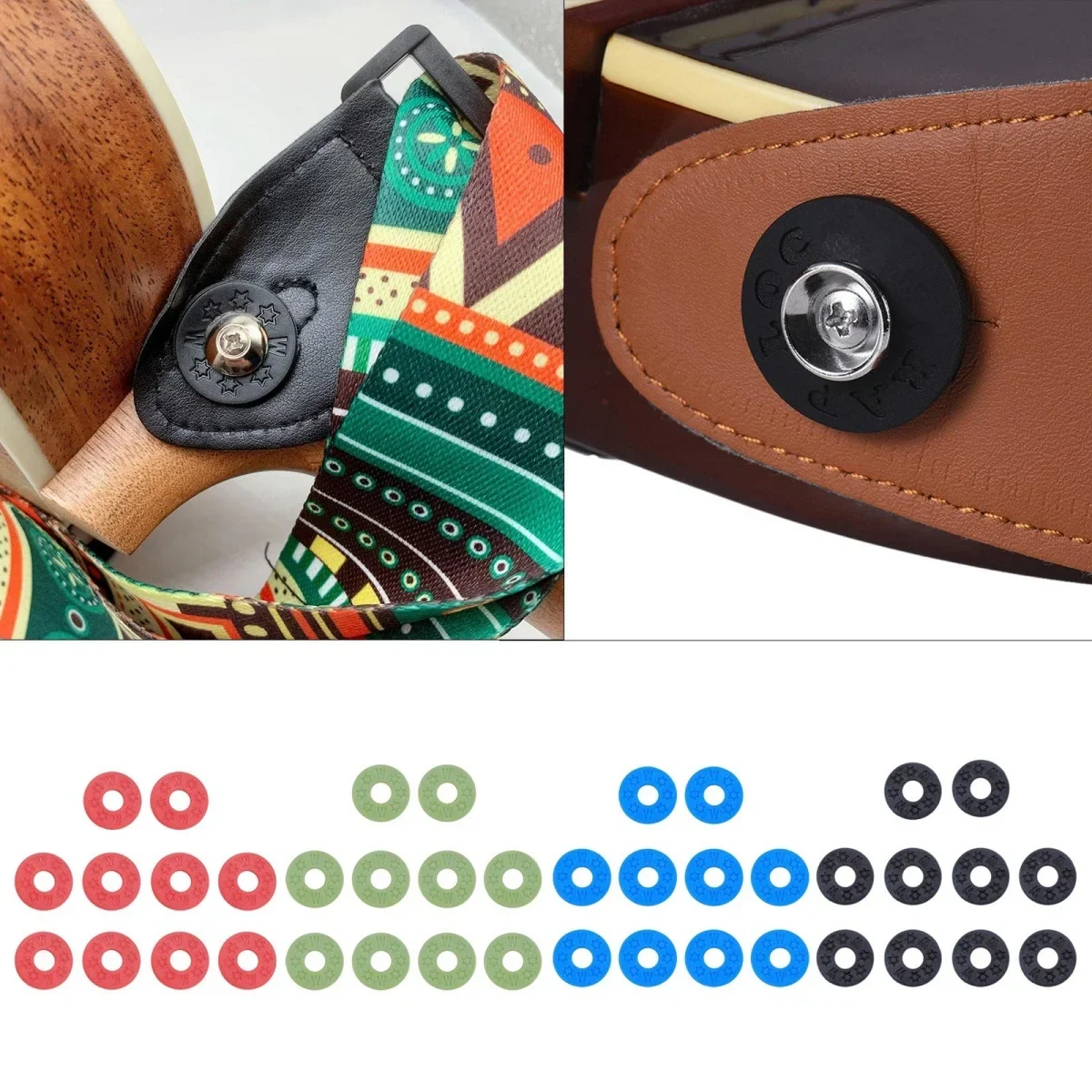 10 Stück Gitarren-Gummibandverschlüsse, Rutschfeste PE-Pads Sichere Gitarrenbandverschlüsse Schützende Gitarrenzubehörteile – Detail 2