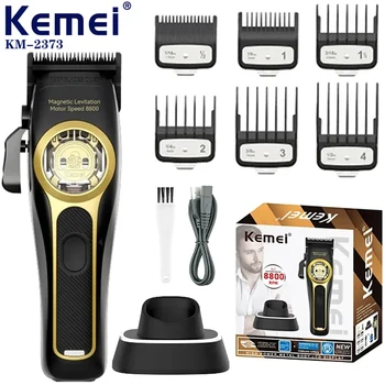 Kemei 남성용 KM-2373Hair 클리퍼, 자기 부상 모터, 헤어 클리퍼, 충전 베이스