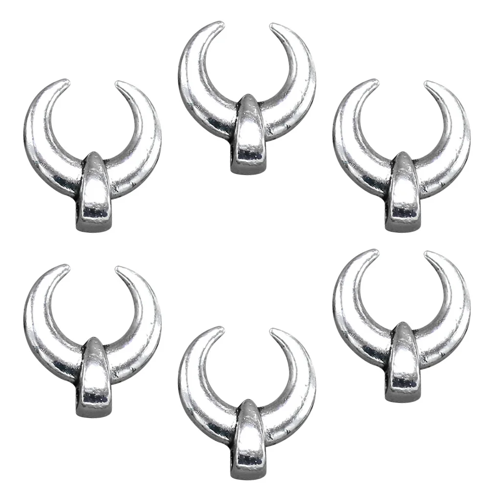 

100 Pcs Alloy Bull Head Pendant Jewelry Making Pendants Charm Horns DIY Charms Silver