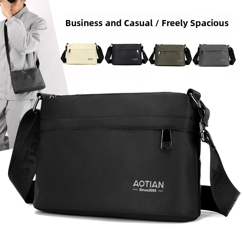 Men's Crossbody Shoulder Bag 2026 New Style Commuting Lightweight Casual Fashion Large Capacity Backpack Oxford Cloth Material