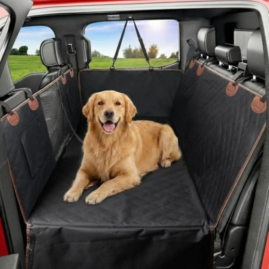 

Dog Car Seat Cover for Back Seat with Hard Bottom Back Seat Extender for Dogs Up to 400lbs Waterproof Scratch-Proof Dog Hammock
