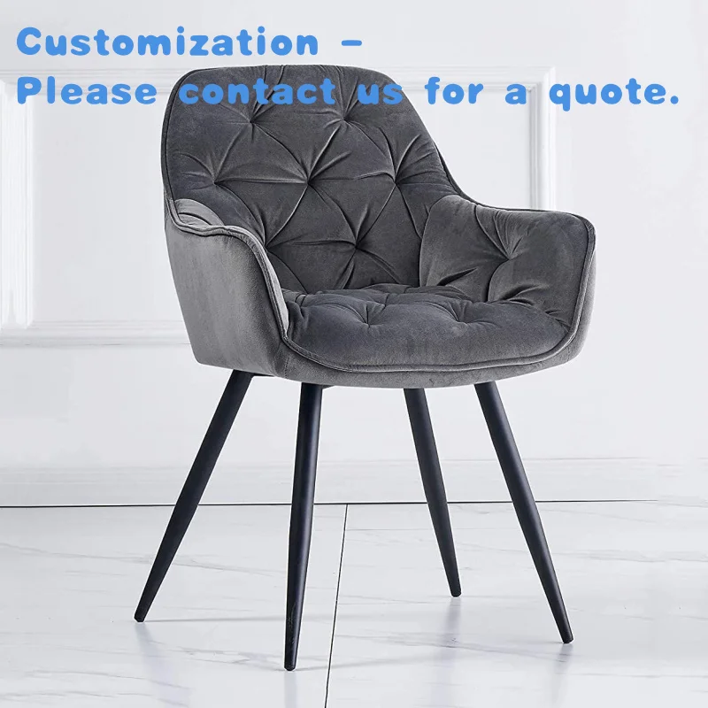 custom.Velvet Dining Chair Kitchen Upholstery Soft Fabric Nordic Luxury High Back Modern Restaurant Home Home Furniture Converti