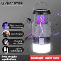 Solar Mosquito Lamp UV Bug Light USB Rechargeable Electric Fly Trap Zapper Foldable Portable Insect Killer Repellent Light