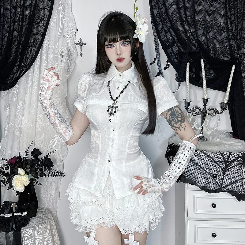 

XS25147 Subculture Pumpkin Pants Cross Half Skirt, New Gothic Style Irregular Dark Skirt, Personalized And Versatile