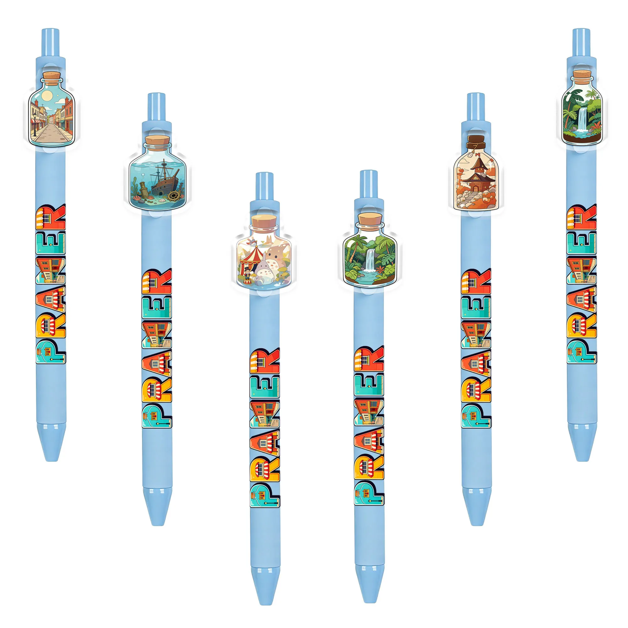 

6pcs/12pcs Bottle Secret Realm Ballpoint Pen Art Healing Stationery