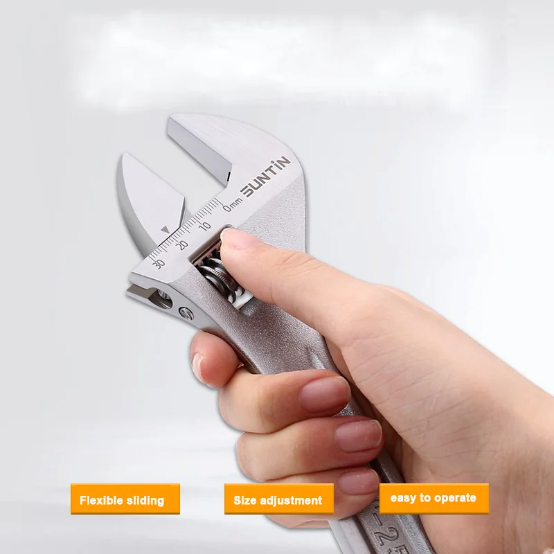 6/8/10/12/15/18 Inch Adjustable Wrench Large Opening Long Handle Universal Spanner Clamp Steel Plumbing Pipe Hand Repair Tool