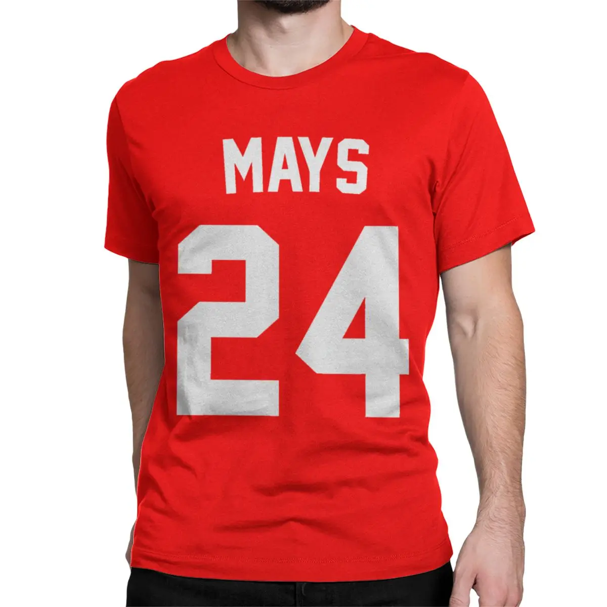 Cool Willie Mays T-Shirt Men Women's Crewneck Cotton T Shirts Baseball Number 24 Short Sleeve Tees Adult Clothing