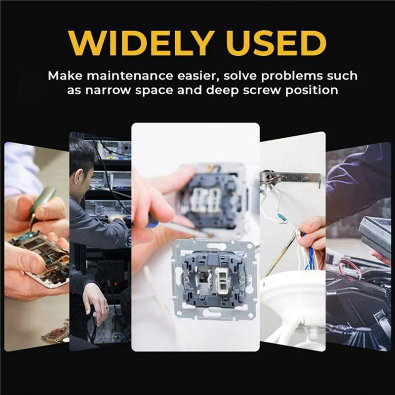 

T98C-2X Push Pull Ratchet Screwdriver Set 5 In 1 Screwdriver Bit Set Sleeve Driver Bit-Holder Ratchet Socket Screw Kit Brown