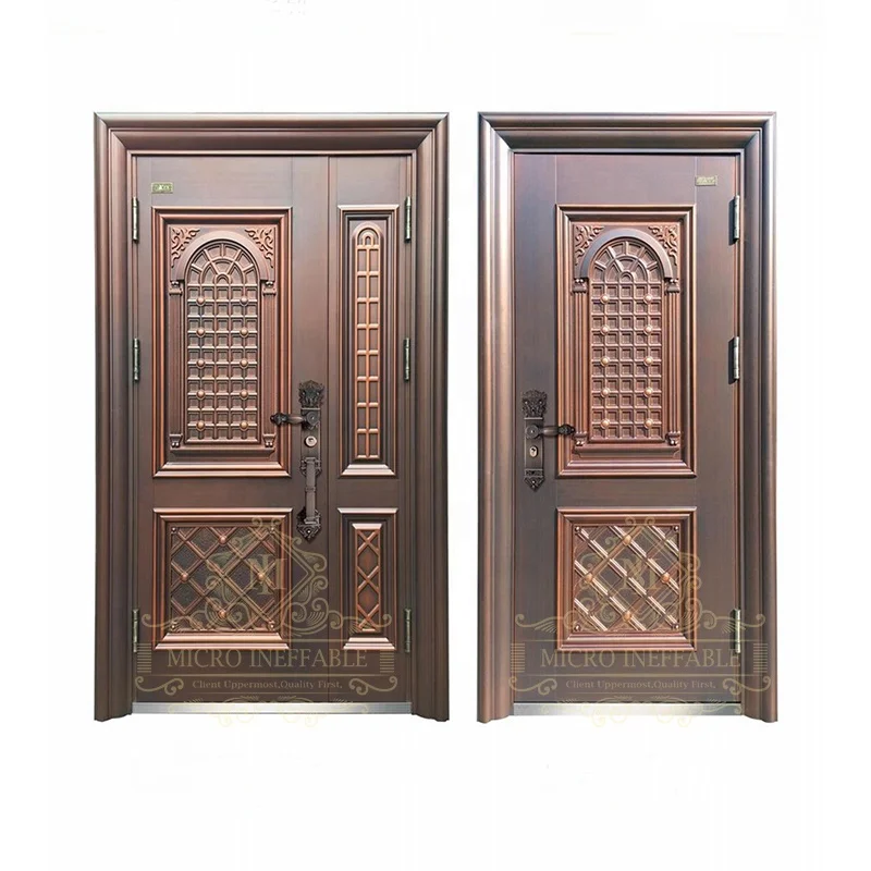 Puerta principal de acero inoxidable para el hogar, entrada Exterior de Metal de alto nivel de seguridad, gran oferta