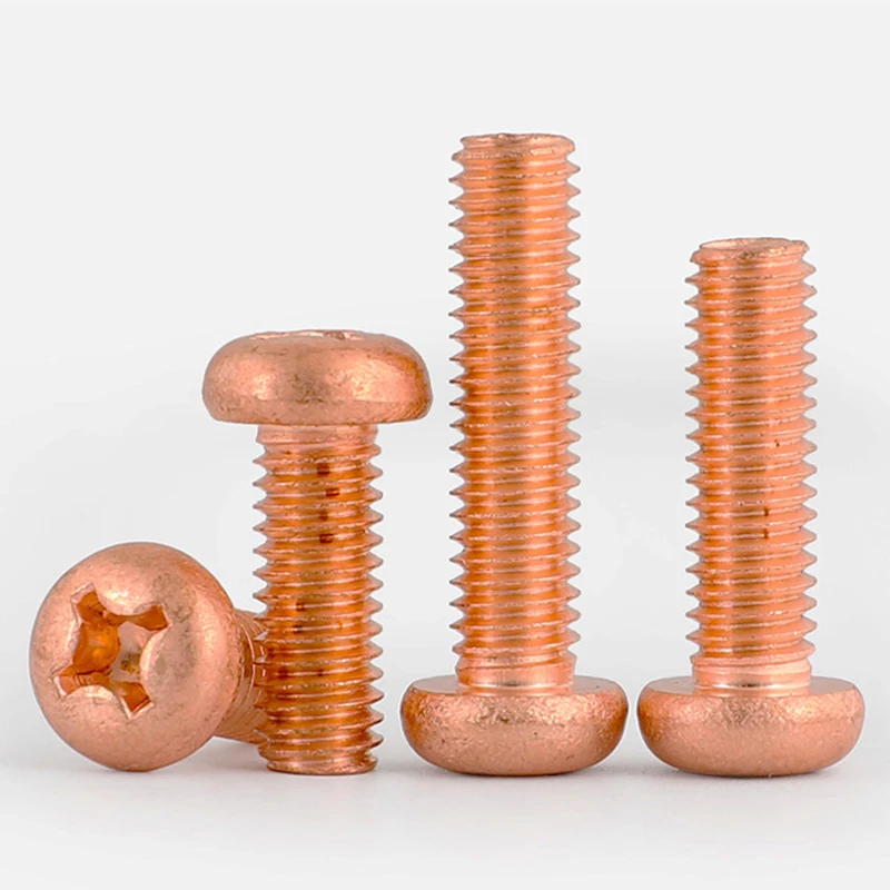 T2 Pure Copper Round Head Cross Screw PM High Conductivity GB818 Pan Head Phillips Groove Machine Tooth Screw M3 M4 M5M6 image 6