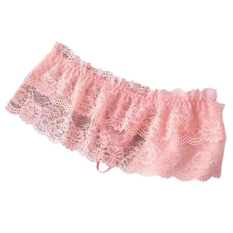 Men G-String Lace Lingerie Skirt Unisex Panties Mesh Sheer gay Bulge POuch thongs Sexy Accessories Hot Underwear Men's Clothing-