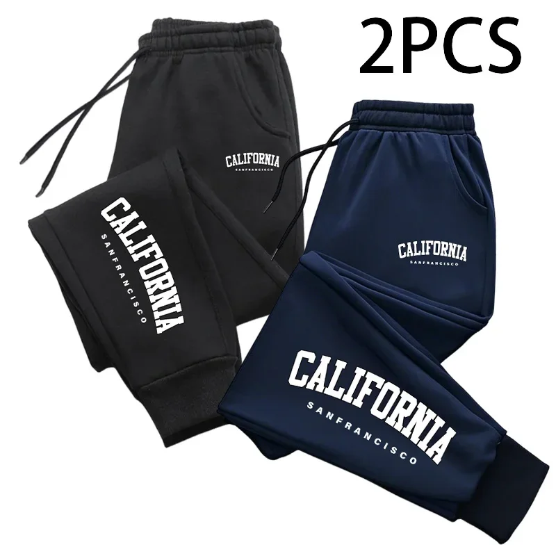 

Men's Trousers Autumn Winter Versatile Quality Two Pieces Daily Casual Jogger Jogging Sweatpants Sports Elastic Band Drawstring