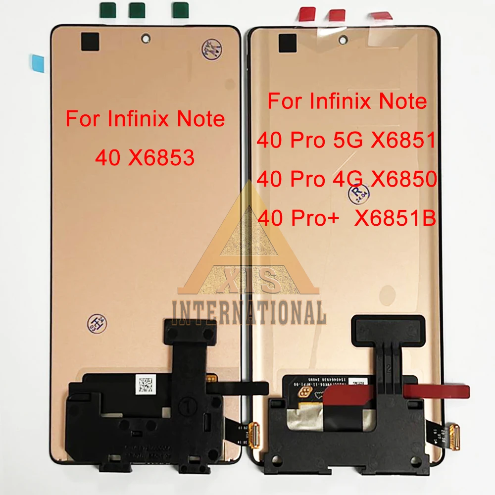 AMOLED Original For Infinix Note 40 Pro 4G X6850 5G X6851 LCD Note 40 Pro Plus X6851B Display Screen Frame For Note 40 X6853