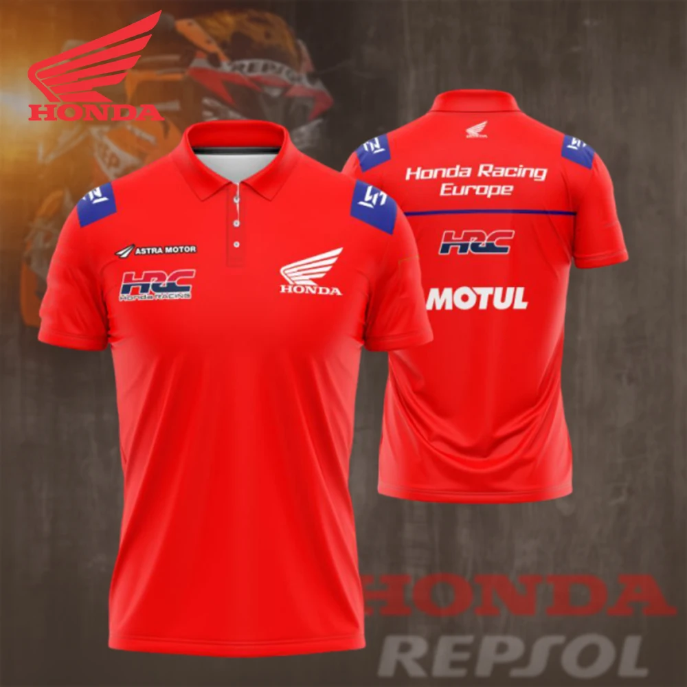 

Honda 2026, Новое поступление, рубашка поло в гоночном стиле для мужчин, удобная модная уличная повседневная уличная одежда, топ, трикотаж