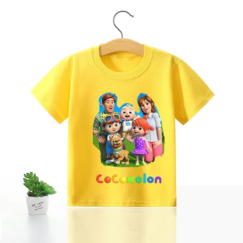 Cocomeloning Baby T Shirt Infant Cotton Short Sleeve Shirt Boy Girl Summer Clothes Cartoon Printed Jj Yoyo Letter Tops Tees Gift