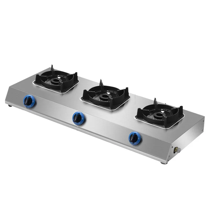 Commercial Multi Burner Gas Stove Stainless Steel High Pressure 4 6 8 Heads Electronic Ignition Clay Pot Stove