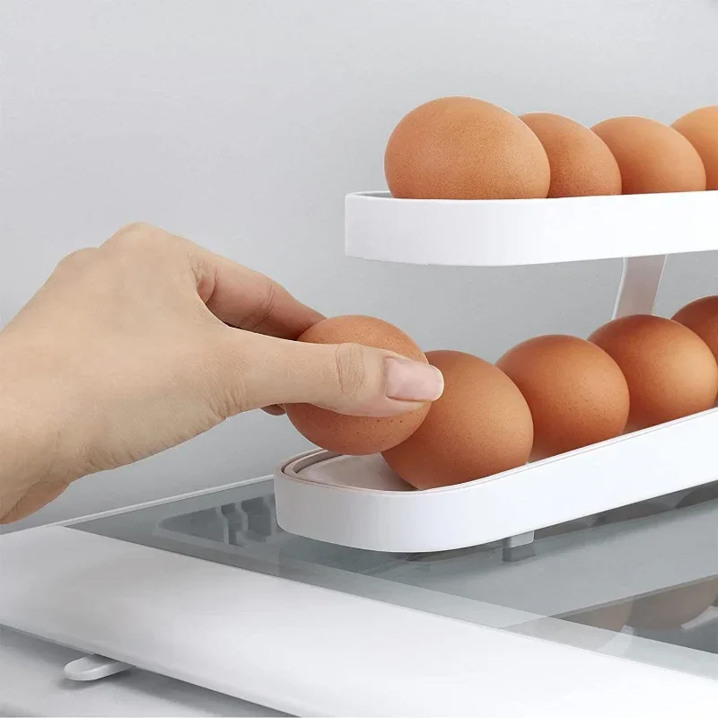 Porte-œufs automatique T1, boîte de rangement pour réfrigérateur, conteneur de cuisine, distributeur René