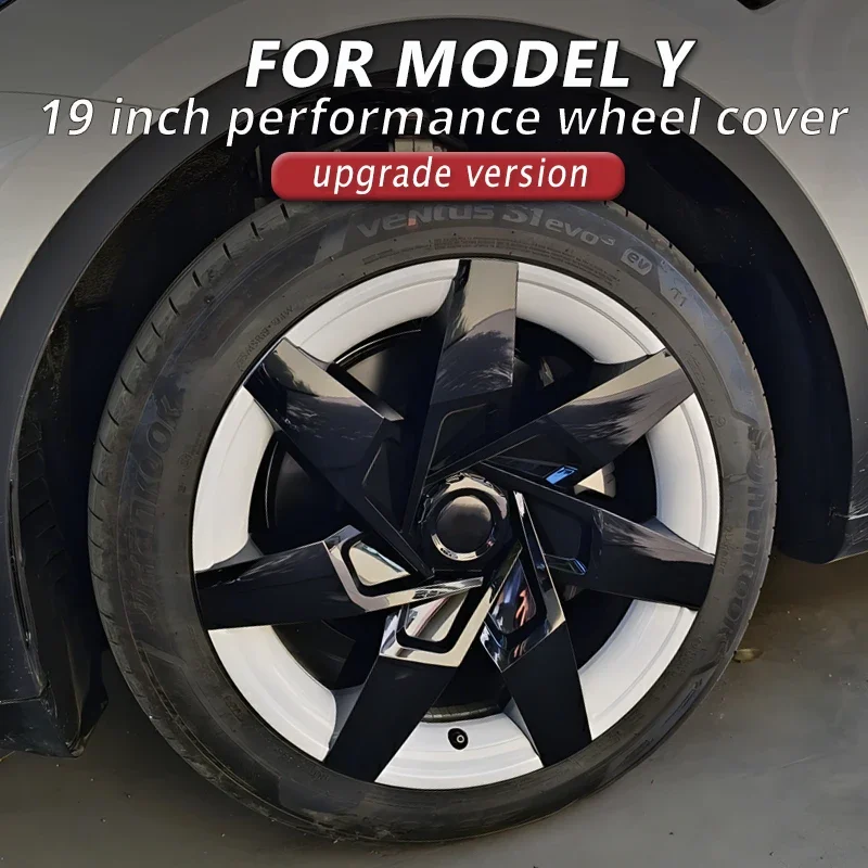 4PCS Hub Cap for Tesla Model Y Hubcap Performance Replacement 19Inch Wheel Cap Automobile Wheel Parts Full Rim Cover Accessories