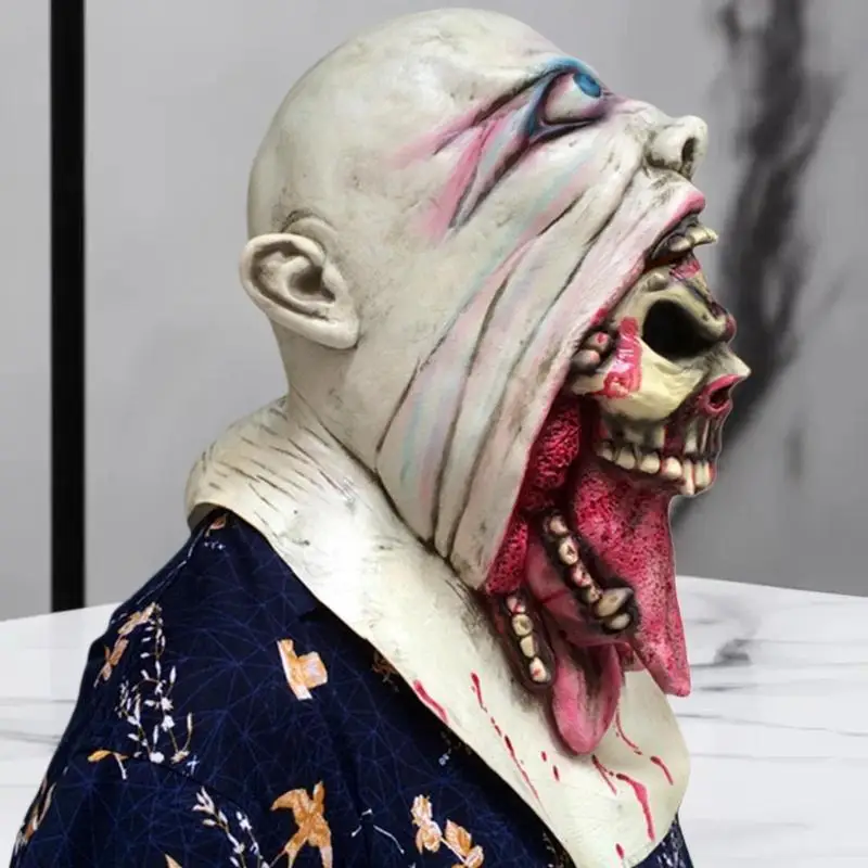 

1Pcs Scary Realistic Face Mask Adult Party Cosplay Costume Prop Horror Infected Zombie Masks Creepy Halloween Props