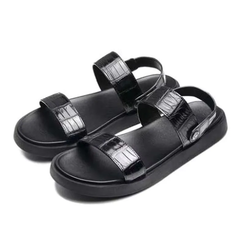 ouluoer summer new thailand  crocodile men sandals  leisure  slippers  male foot wear outside men sandals tide