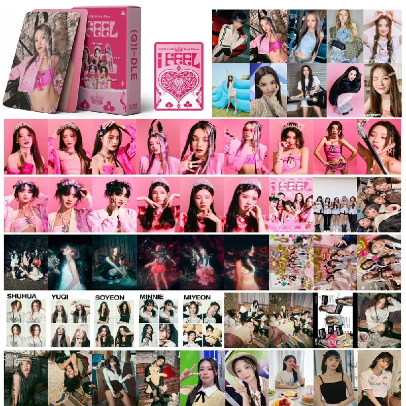 Cartão KPOP G I-DLE Lomo, Novo Álbum, Eu Sinto Alta Qualidade Photocard, CANÇÃO YUQI, Cartão HD Impresso Foto, Fãs Presente, 8,7x5,7 centímetros, 55pcs por conjunto