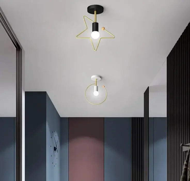 Corridor light corridor light net red Nordic hall porch simple modern star cloakroom staircase balcony ceiling lamp