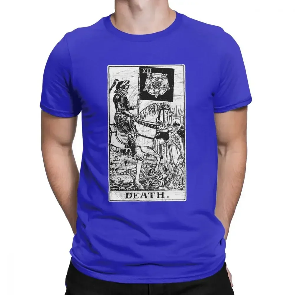 Men T-Shirt Death Tarot Card Major Arcana Fortune Telling Occult Cotton The Magician Empress T Shirt Oversized Short Sleeve 2024