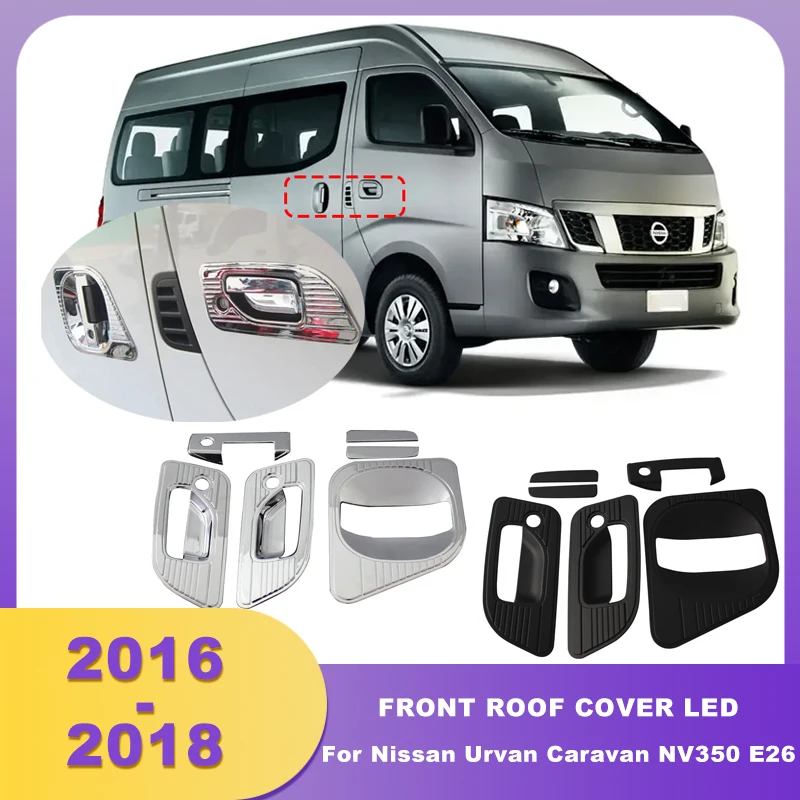 1 Set ABS Chrome Door Handle Cover Handle Bowl Insert For Nissan Urvan Caravan NV350 E26 2016 2017 2018 Exterior Plate Parts