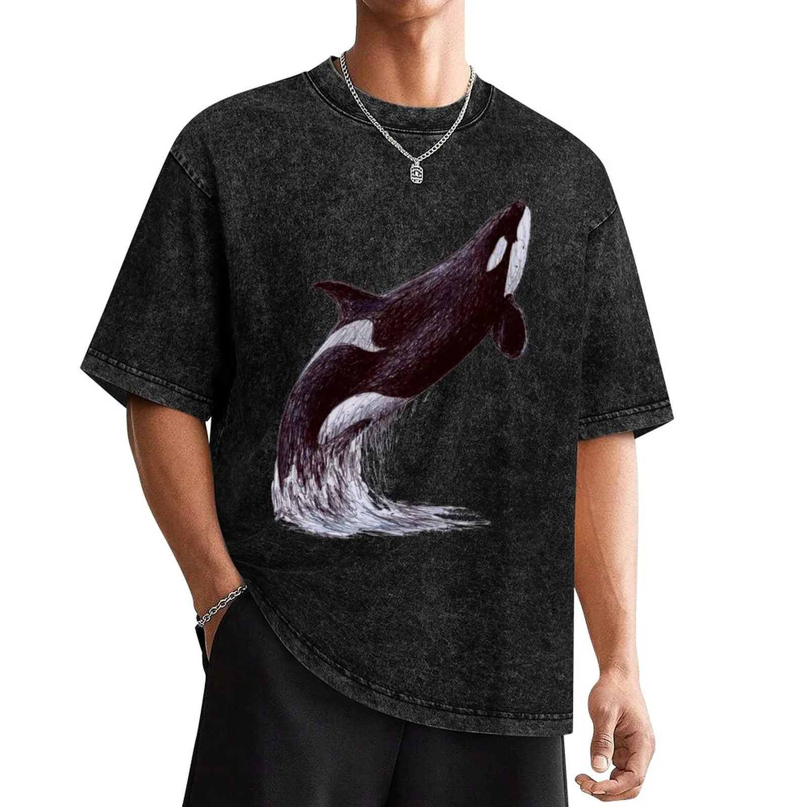 

Kalina the Killer Whale Scribble T-Shirt vintage t shirts anime clothes men clothes