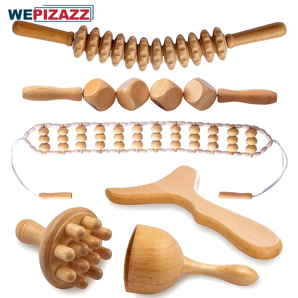 

Wood Therapy Massage Tools, Maderoterapia Kit, Wood Therapy Lymphatic Drainage Massager, Wooden Gua Sha Tools, Wooden Massager