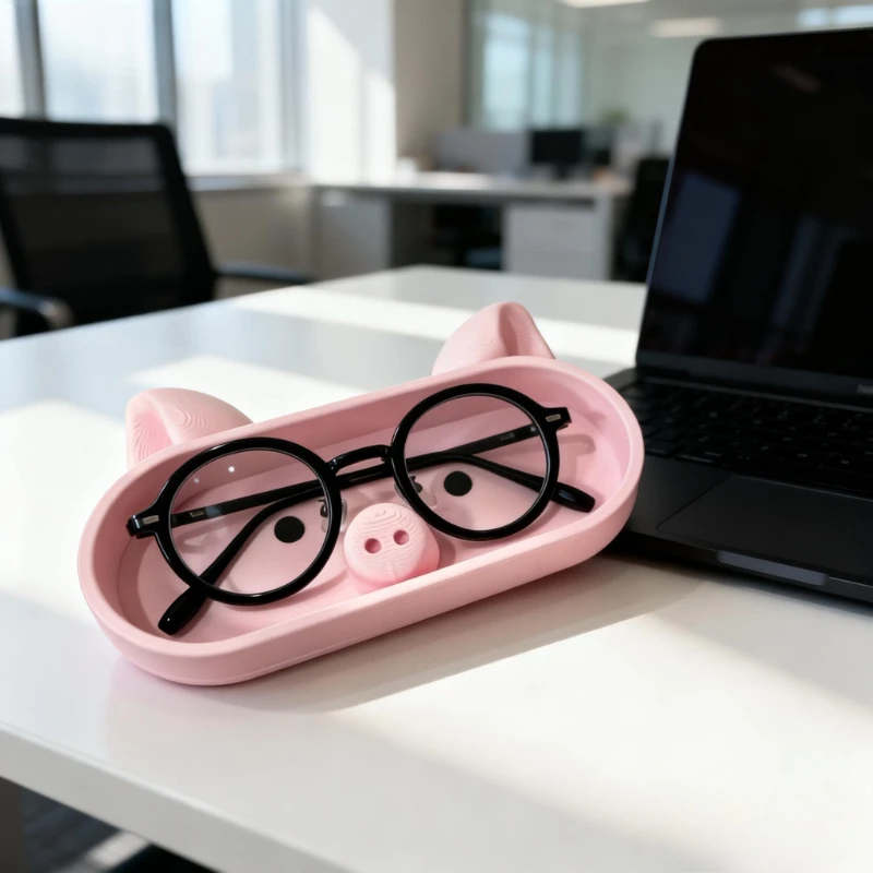 1pc Pink Pig-Shaped Organizer Tray,Suitable for Eyeglasses, Jewelry & Small Accessories-Desk Decor