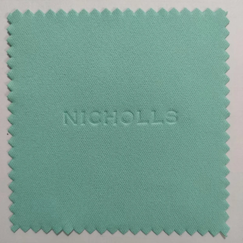 200pcs Emboss Custom LOGO 8*8cm Silver Gold Stainless Polish OPP Bags Cloth for Silver Jewelry Cleaner Blue Microfiber Suede