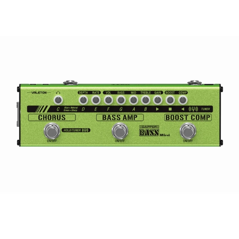 valeton dapper bass mini combo effects bass little green bar di box reverb compression single block with three effect modules